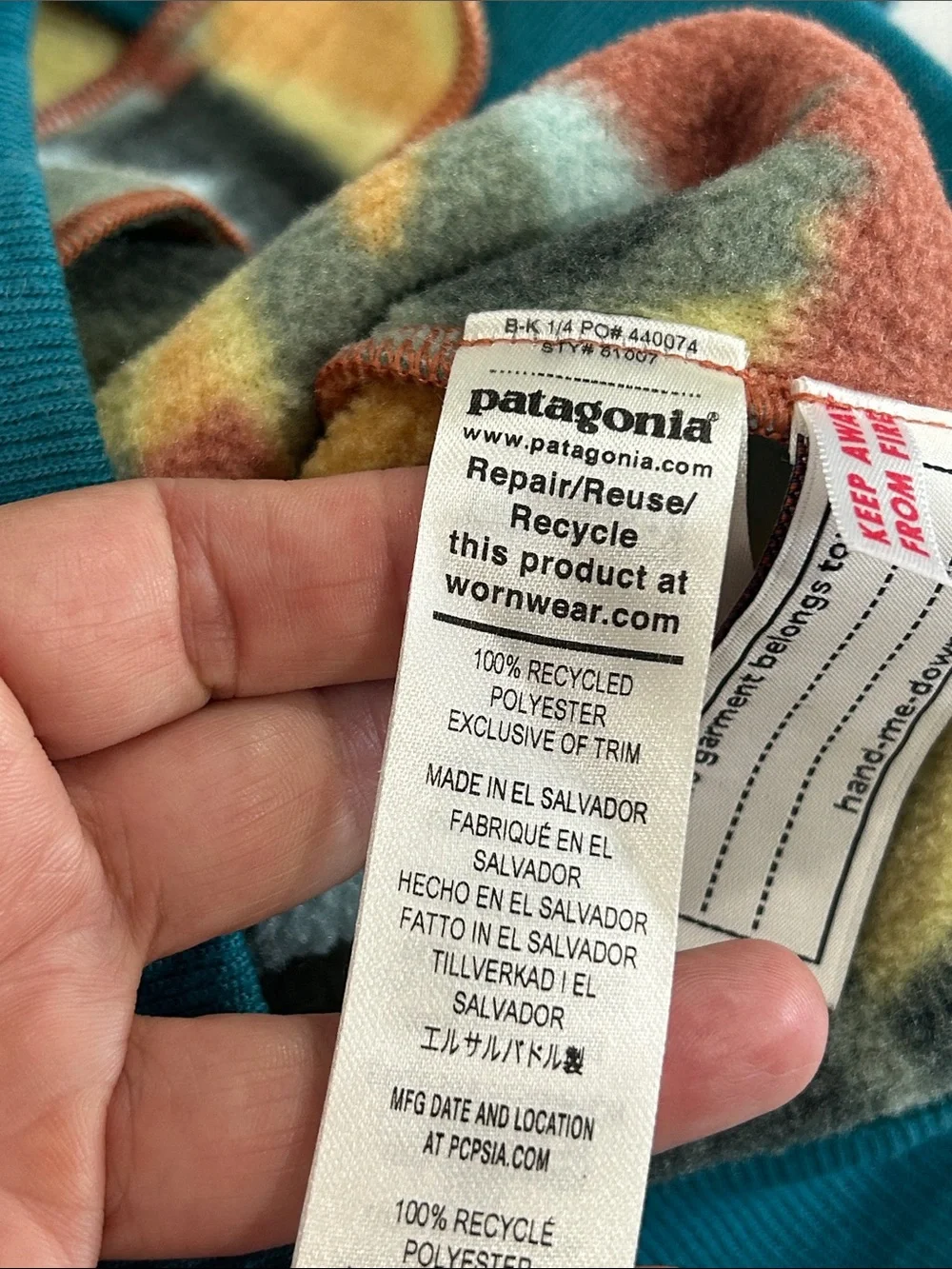 Patagonia Baby Synchilla Fleece Vest - Lofoten Geo Print - Size 5T